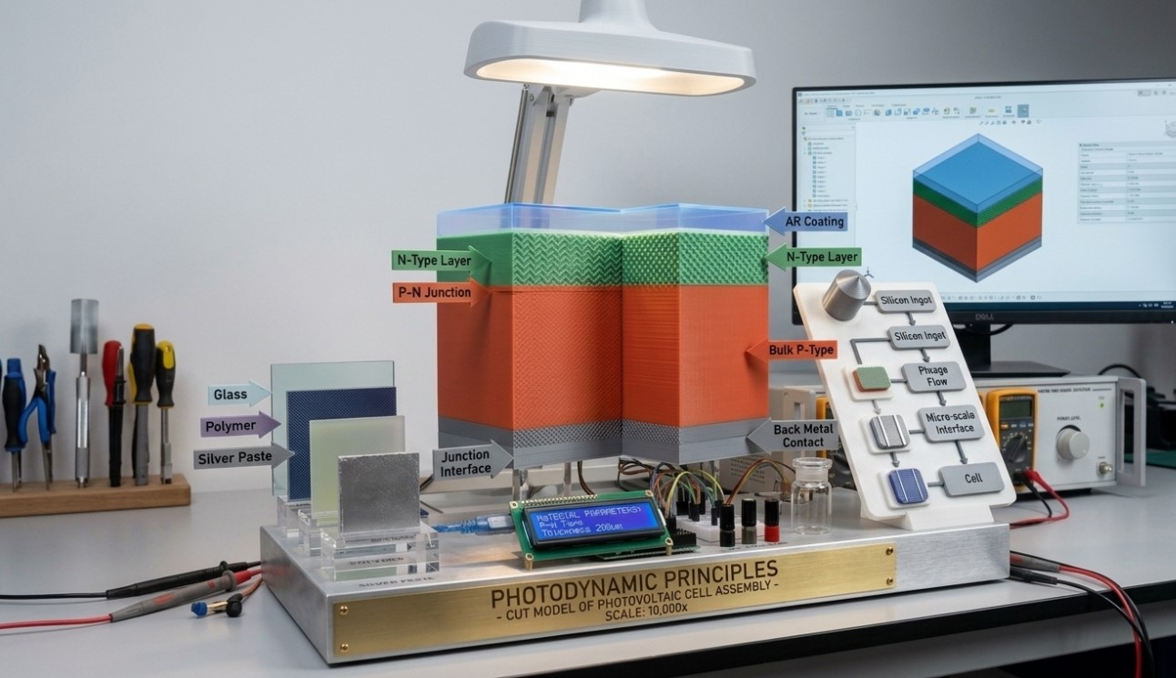 Cut Models of Photovoltaic Cell Assembly